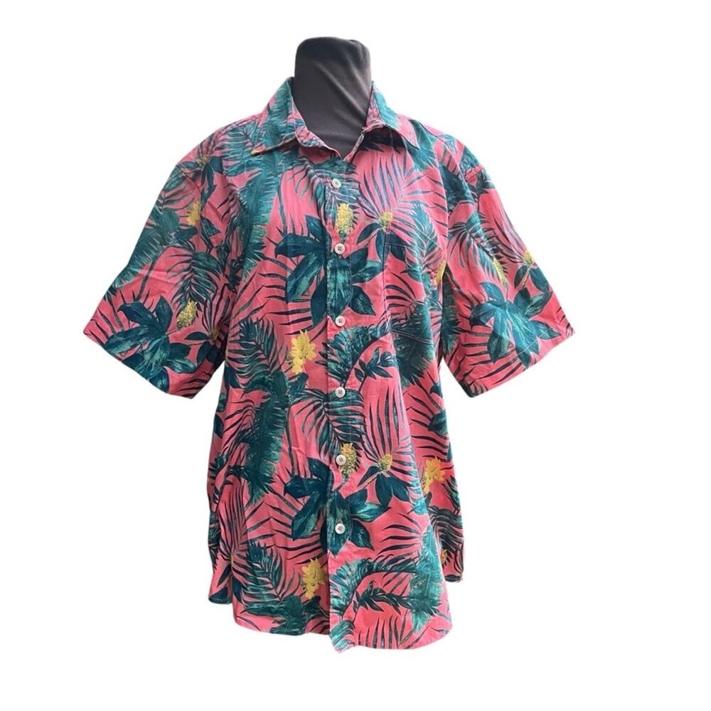 Vtg 90s Tommy Bahama Retro Hawaiian Cotton Resortwear Casual Button Shirt Mens L